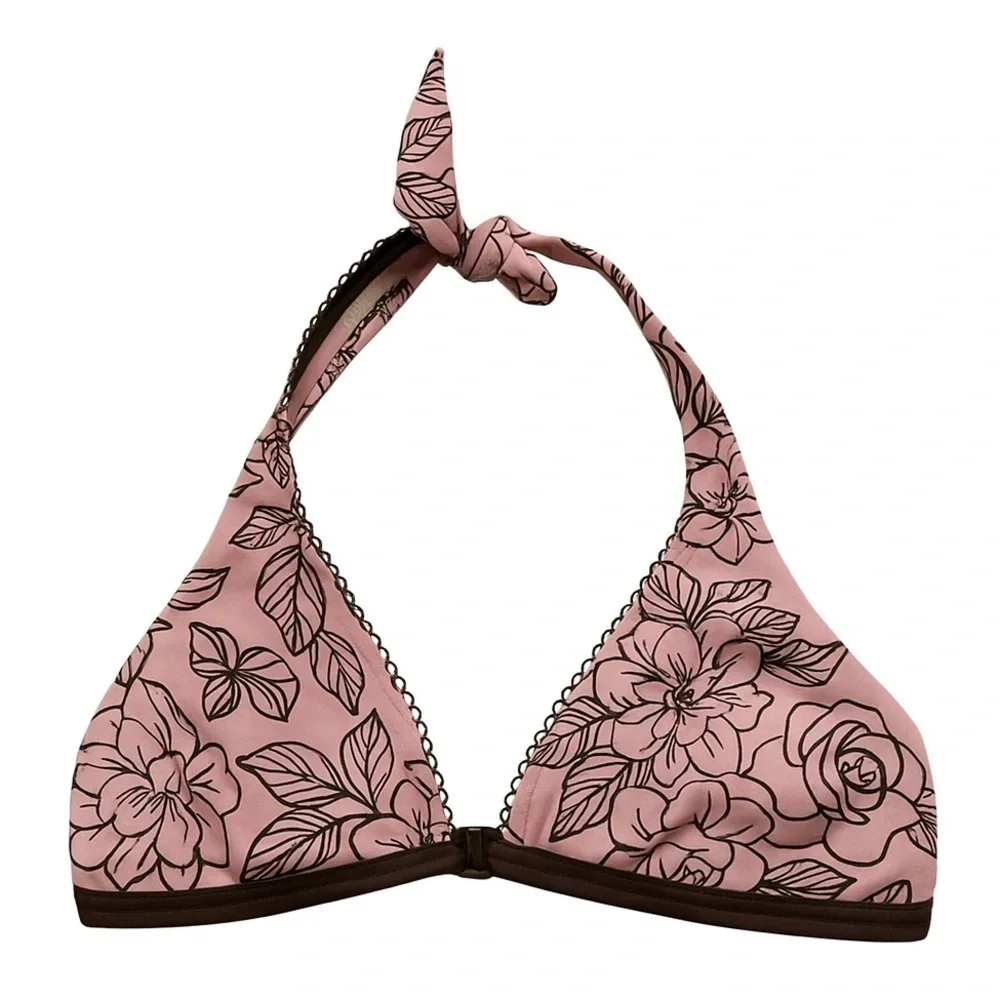 Baltex Floral Halter Bikini Top and Bottoms